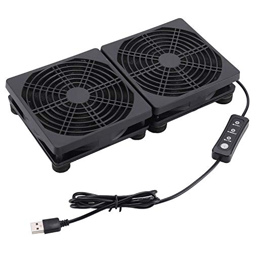 PANO-MOUNTS 120mmx2 240mm USB PC Router Cooling Fan with Speed Controller - 5V High Airflow Computer Fan for PC, PlayStation, Modem, DVR, TV Box and Other Electronics - Image 1