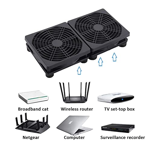 PANO-MOUNTS 120mmx2 240mm USB PC Router Cooling Fan with Speed Controller - 5V High Airflow Computer Fan for PC, PlayStation, Modem, DVR, TV Box and Other Electronics - Image 5