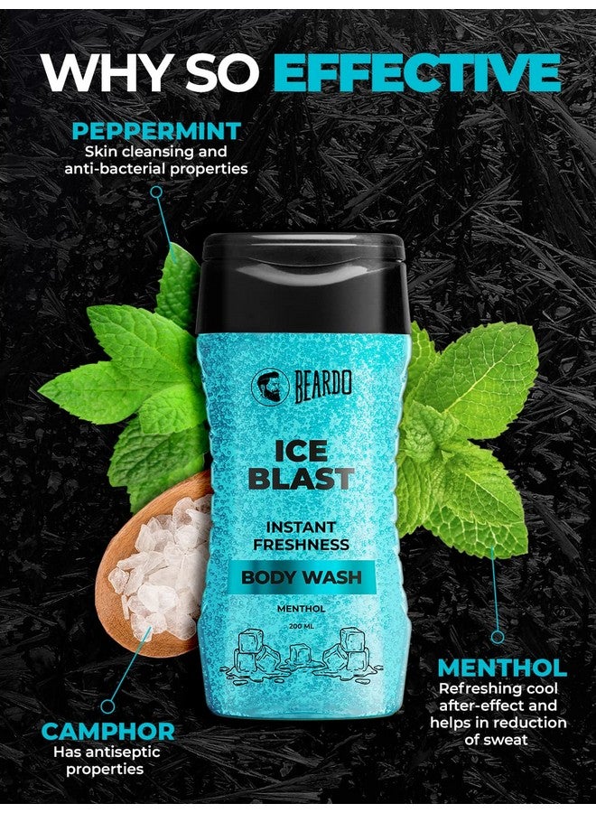 BEARDO Beardo Ice Blast Body Wash For Men 200ml | Refreshing Menthol Cooling Instant Icy Cool Freshness Body Wash | Shower Gel For Summer Heat | For Skin Dryness - Image 4