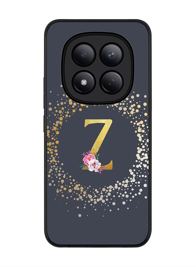 For Xiaomi Redmi Note 15 Pro 4G Case,Slim fit Camera Protection, Shockproof Thin Phone cover  - Custom Monogram Floral - Z  (Grey )