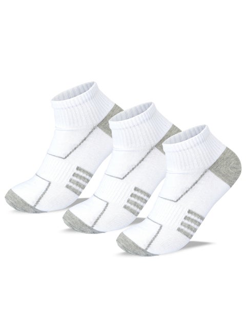 Men Set Of 3 Cotton Lycra L-Shape Socks White 41-46 EU