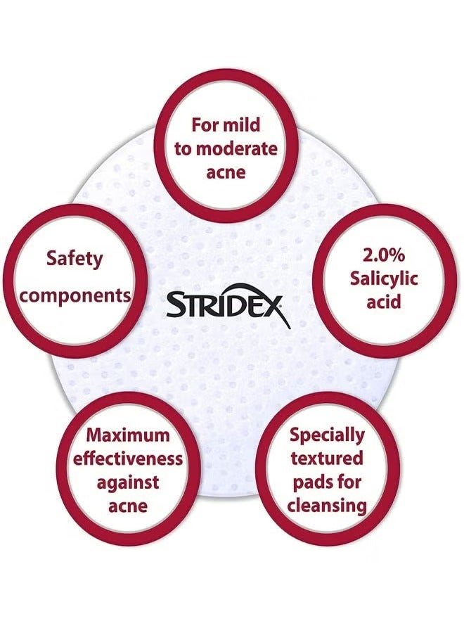 Stridex 55 Pads Medicated Acne Pads (Maximum Strength) Acne Treatment For Face,Reduces The Number Of Acne Pimples And Blackheads And Allows Skin To Heal - Image 3