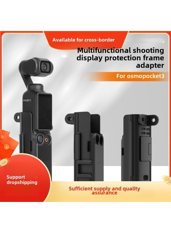 Generic Available For Pocket 3 Extension Handle Cold Shoe Adapter Bracket Expansion Adapter Protection Frame Accessories-Color:Black - Image 2
