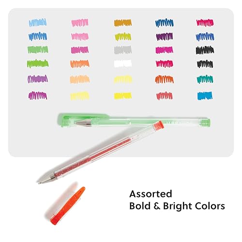 U Brands Metallic Gel Pens, Set of 30, Assorted Point Sizes, Glitter, Pastel, Neon and Classic Assorted Colors - Image 4