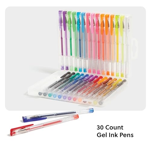 U Brands Metallic Gel Pens, Set of 30, Assorted Point Sizes, Glitter, Pastel, Neon and Classic Assorted Colors - Image 2