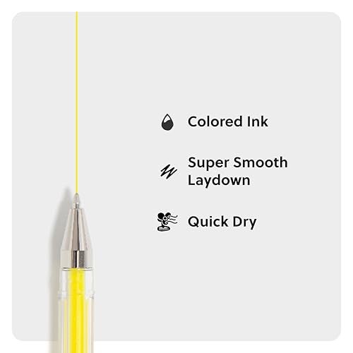 U Brands Metallic Gel Pens, Set of 30, Assorted Point Sizes, Glitter, Pastel, Neon and Classic Assorted Colors - Image 5