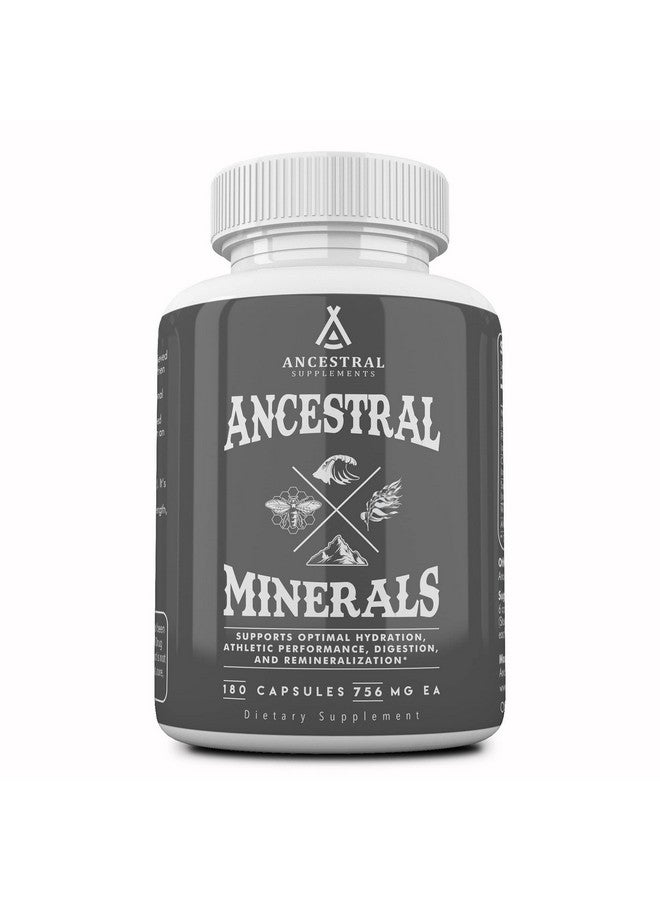 انسيسترال سابليمينتس مكملات أنسيسترال المعدنية والإلكتروليتات مع المغنيسيوم والبوتاسيوم والصوديوم، تدعم الترطيب الأمثل، والصحة المناعية، والأداء الرياضي، والهضم، وإعادة التمعدن، 180 كبسولة - Image 1