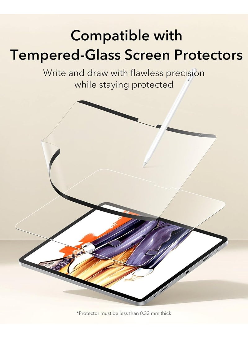 Magnetic paper-touch screen protector for iPad Pro 11-inch M5 2025/M4 2024, writes and draws as if you were writing on paper, detachable and reusable, compatible with tempered screen protectors, matte finish, washable - Image 2