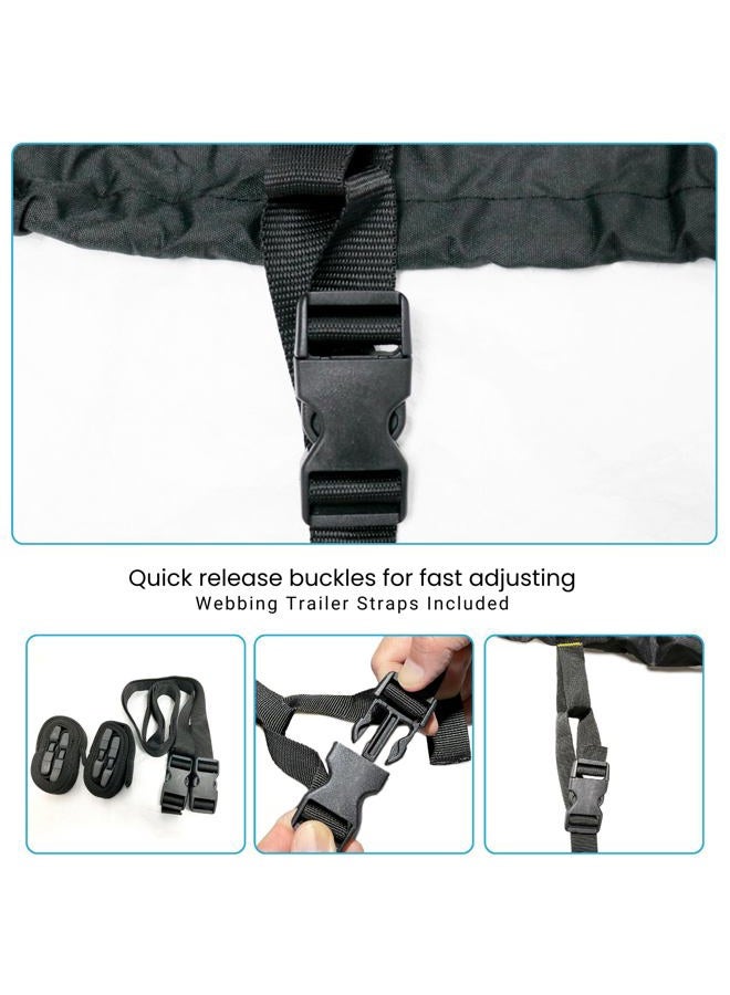 JETPRO Trailerable Jet Ski Cover, Waterproof Marine Grade 600D Heavy Duty Polyester PWC Cover Gray/Black Color Fits from 136" to 145" 3 Seater - Image 5