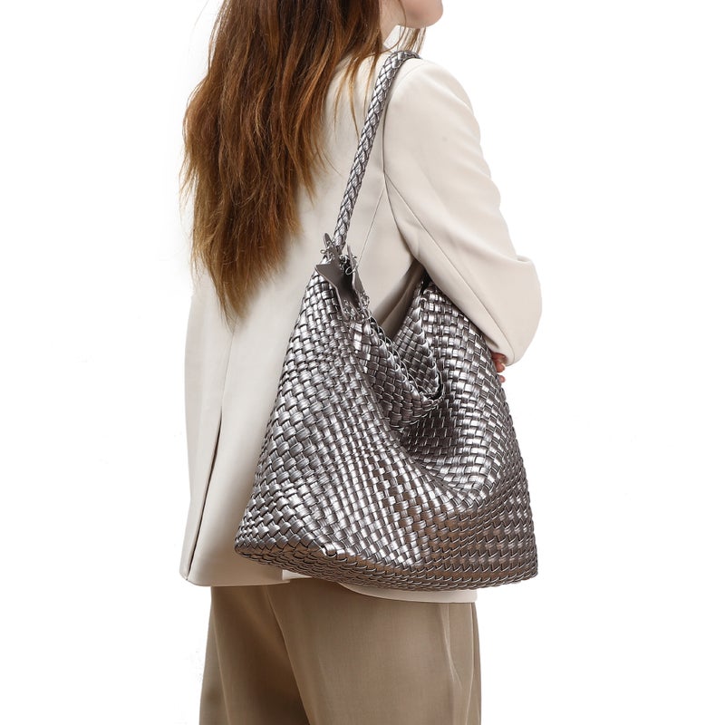 Women's Woven Shoulder Bag Large Capacity Tote - Image 4