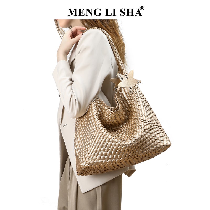 Women's Woven Shoulder Bag Large Capacity Tote - Image 1