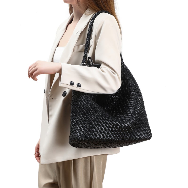 Women's Woven Shoulder Bag Large Capacity Tote - Image 3