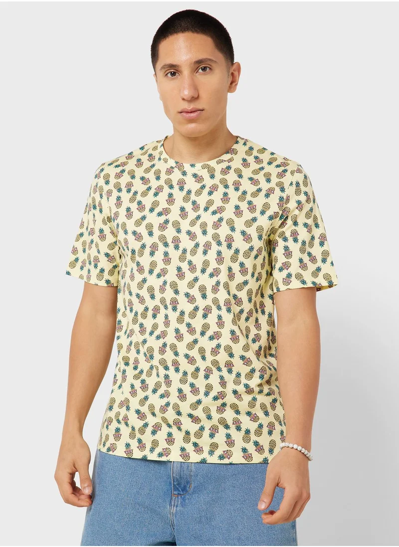 JACK & JONES All Over Printed Crew Neck T-Shirt