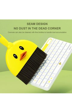 Generic Small Handheld Broom and Dustpan Set with Soft Bristles, Cartoon Design, for Cleaning Keyboards, Desktops, Kitchen, Office, Car, and Pet Hair Debris, multicolour  - Image 2