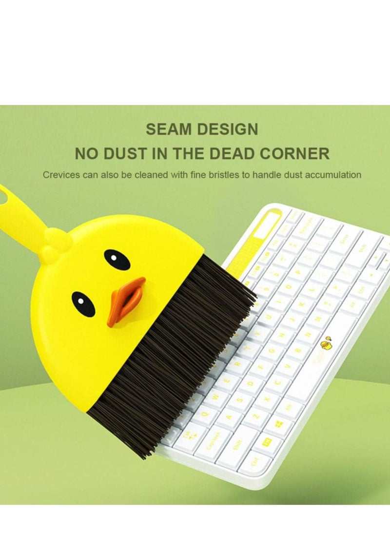 Generic Small Handheld Broom and Dustpan Set with Soft Bristles, Cartoon Design, for Cleaning Keyboards, Desktops, Kitchen, Office, Car, and Pet Hair Debris, multicolour  - Image 2