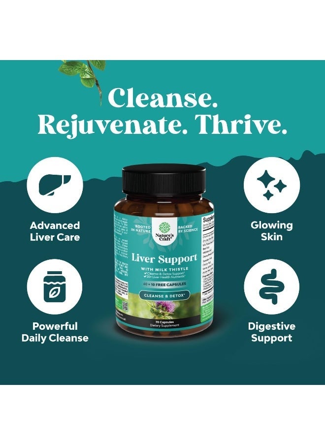 Natures Craft Liver Cleanse Detox & Repair Complex – Herbal Liver Support Supplement with Milk Thistle, Dandelion Root, Artichoke, Turmeric, Berberine – 60 Capsules, Natural Detox & Liver Function Support - Image 4