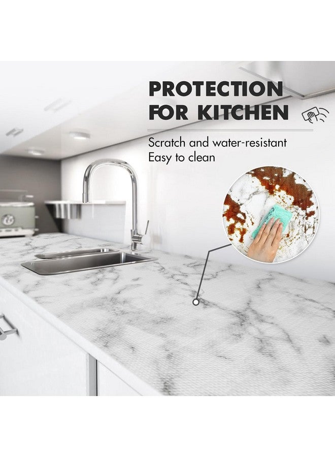 SUNBIRD Shelf and Drawer Liner for Kitchen Cabinet Fridge Liner Washable Reusable Easy to Clean Strong Grip Liner for Cabinets, Dresser, Cupboard Drawers, (White Marble, 24 X 200 Inch) - Image 2