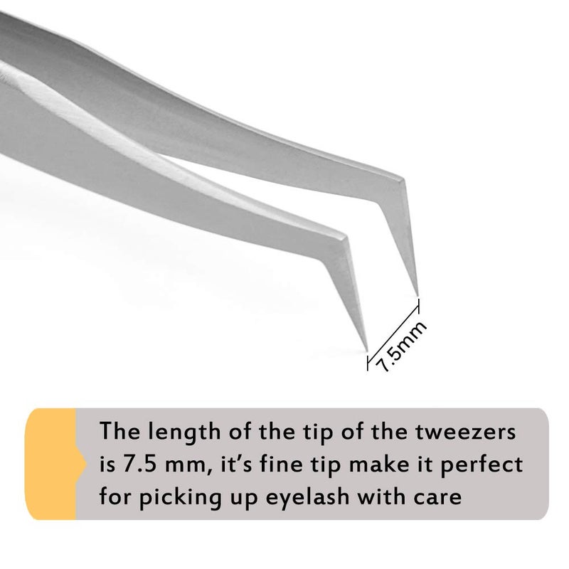 EMEDA Eyelash Extension Tweezers for Volume Lashes Professional Precision Stainless Steel VETUS 6A-SA Mega Curved Tips Flat Tweezer Tools for Individual Eye Lash Extensions Fan Supplies - Image 4