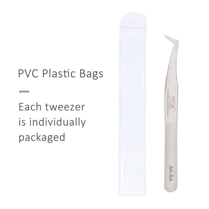 EMEDA Eyelash Extension Tweezers for Volume Lashes Professional Precision Stainless Steel VETUS 6A-SA Mega Curved Tips Flat Tweezer Tools for Individual Eye Lash Extensions Fan Supplies - Image 2
