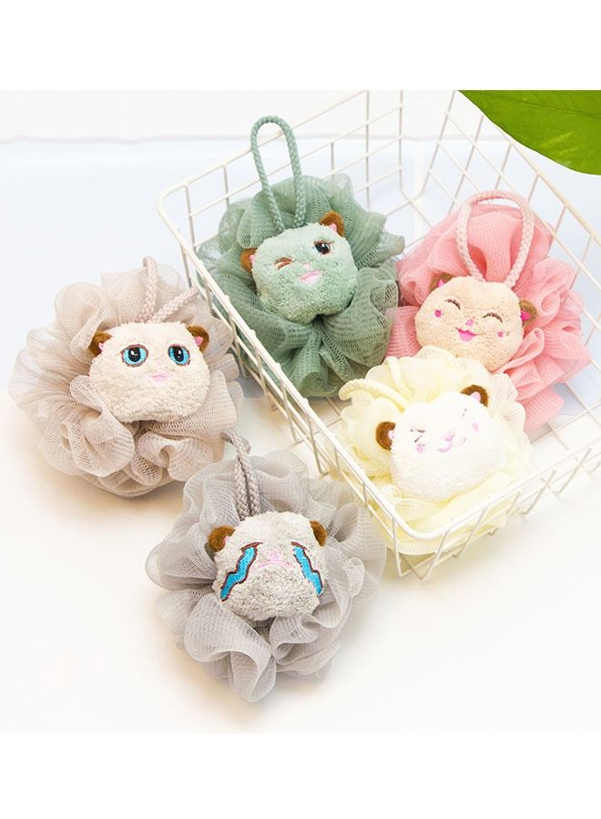 ZCM-HAPPY 4 Piece Bath Sponge Loofah Ball, Massage Mat For Back Rubbing And Foot Rubbing, Back Rubbing Bath Towel, Bath Bar Scrubbing Artifact Bathing Supplies - Image 2