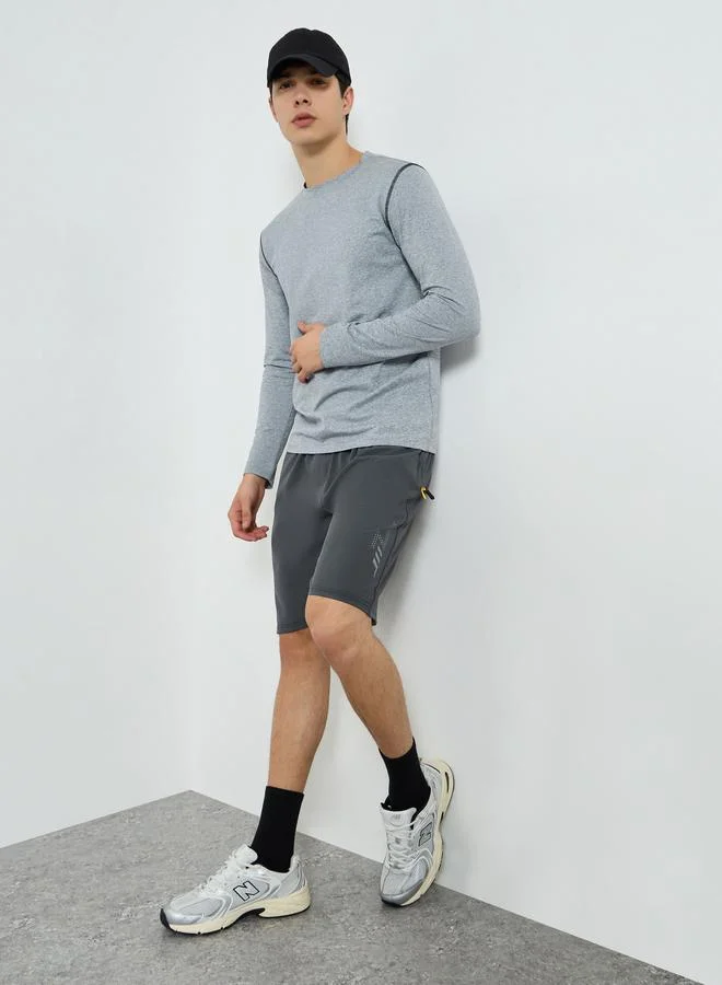 Men Active Training Shorts with Zipper Pockets