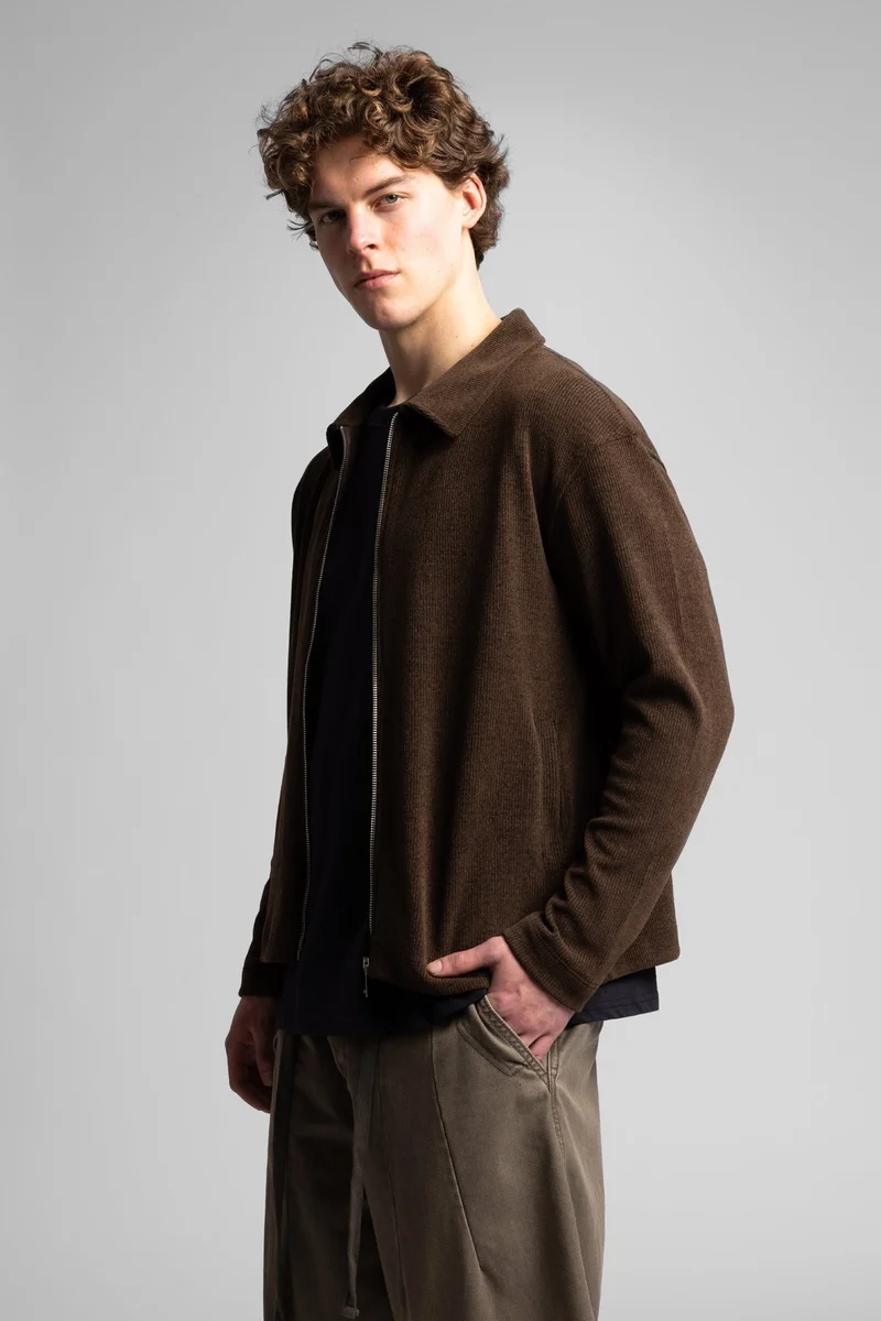 Catch Zip-up Ribbed Sweatshirt