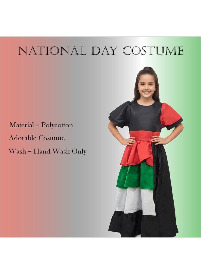 المنزل الذكي هوم سمارت فستان أسود لليوم الوطني للبنات احتفلي باليوم الوطني لدولة الإمارات العربية المتحدة بأناقة الزي الوطني لدولة الإمارات العربية المتحدة للمناسبات الوطنية الاحتفالية - Image 3