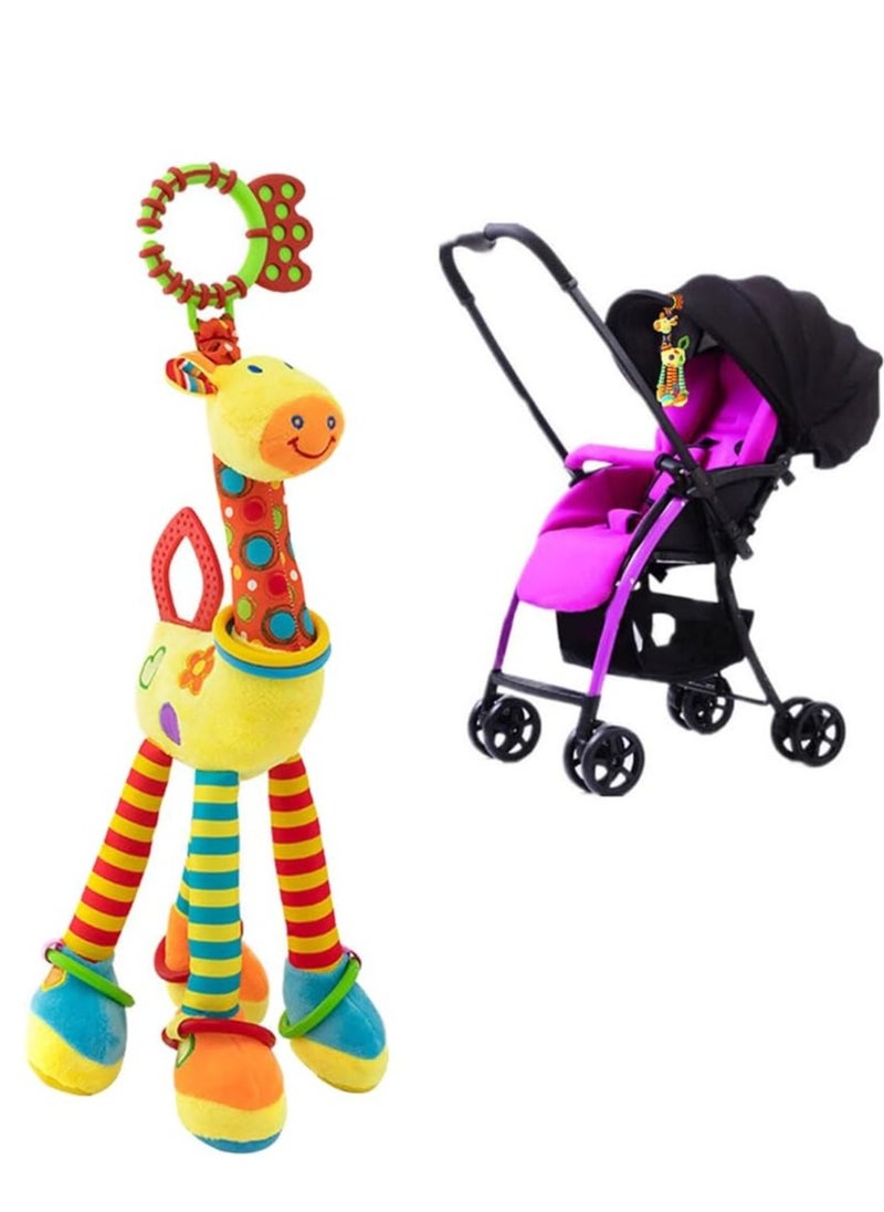 Rightsure Baby crib hanging rattle toys, soft hanging squeaky rattle toy car  - Image 1