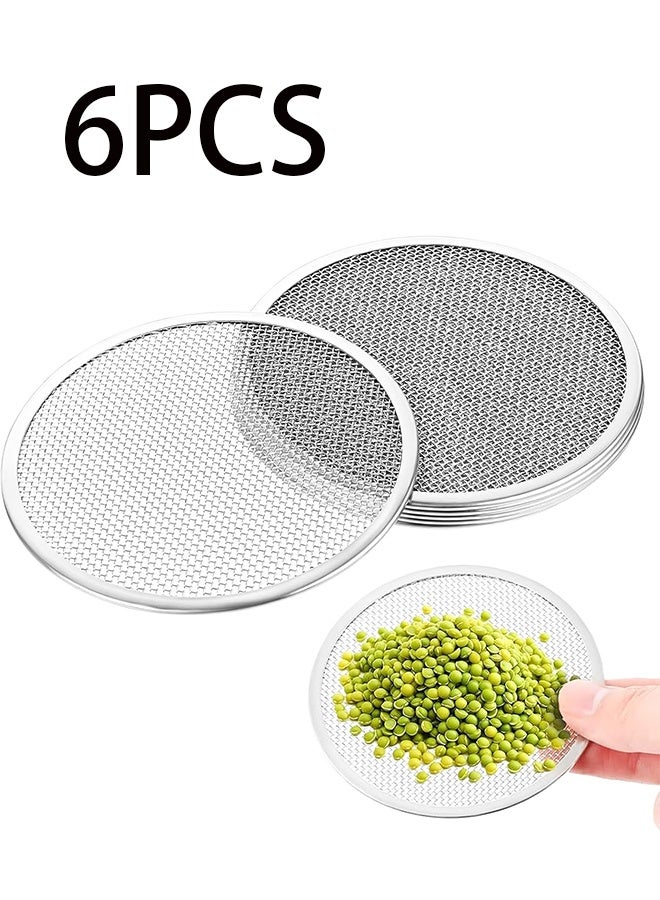 5 Pack Stainless Steel Screen Filter Strainer Lid for 86mm Wide Mouth Mason Jar, Sprouting Lids, Mason Jar Sprouting Lids, Regular Mouth Mesh Bean Sprout Sieve Lids for Bean, Alfalfa, Broccoli - Image 1