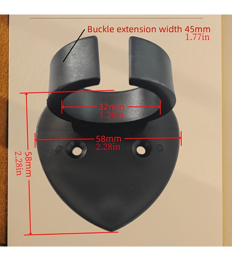 Black V Shape Universal Microphone Wall Mount Hook Clip - Image 2
