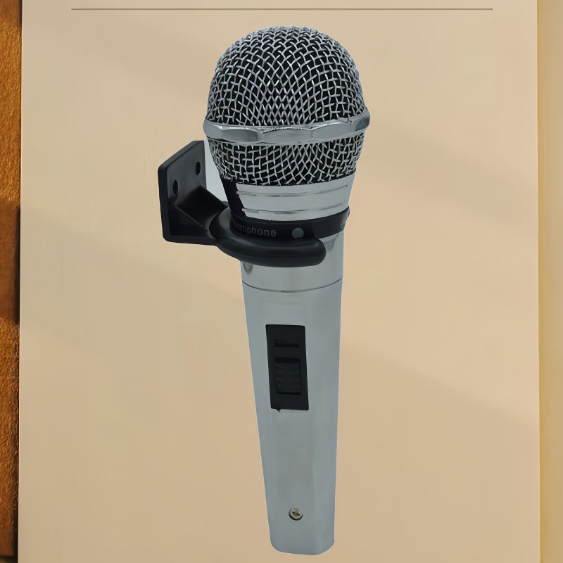 Black V Shape Universal Microphone Wall Mount Hook Clip - Image 5