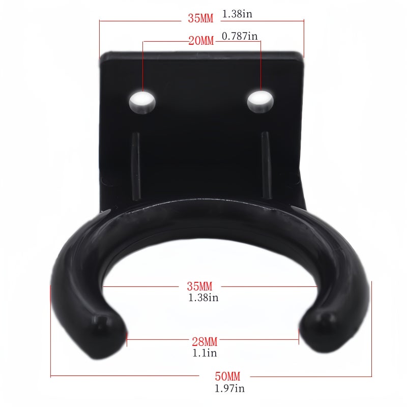 Black V Shape Universal Microphone Wall Mount Hook Clip - Image 1
