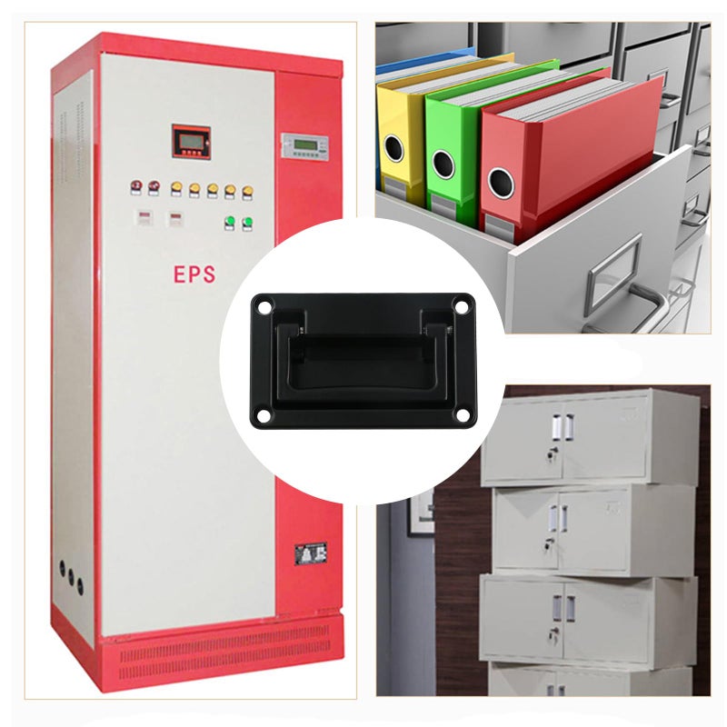 Tsnamay مجموعة تسناماي من 4 قطع من مقابض السحب الغائرة المصنوعة من سبائك الزنك السوداء، مقابض أبواب غائرة لرفع مستوى صندوق الأدوات، 95 × 60 مم - Image 4