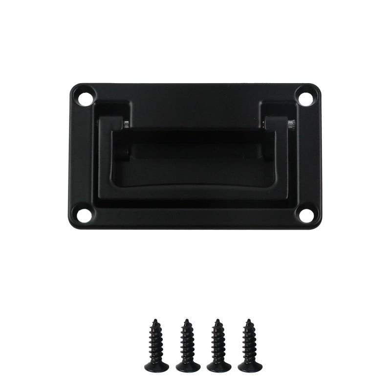 Tsnamay مجموعة تسناماي من 4 قطع من مقابض السحب الغائرة المصنوعة من سبائك الزنك السوداء، مقابض أبواب غائرة لرفع مستوى صندوق الأدوات، 95 × 60 مم - Image 5