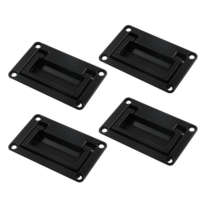Tsnamay مجموعة تسناماي من 4 قطع من مقابض السحب الغائرة المصنوعة من سبائك الزنك السوداء، مقابض أبواب غائرة لرفع مستوى صندوق الأدوات، 95 × 60 مم - Image 1