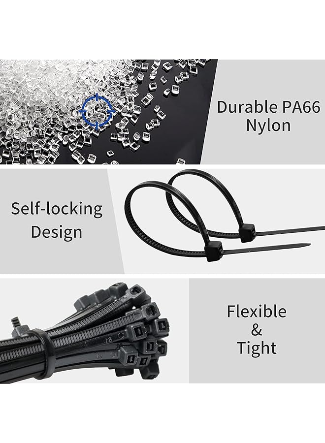 erorex Black Zip Ties 4 Inch Self Locking Wire Ties 100 Pieces Nylon Cable Ties 18Lb Tensile Strength - Image 3