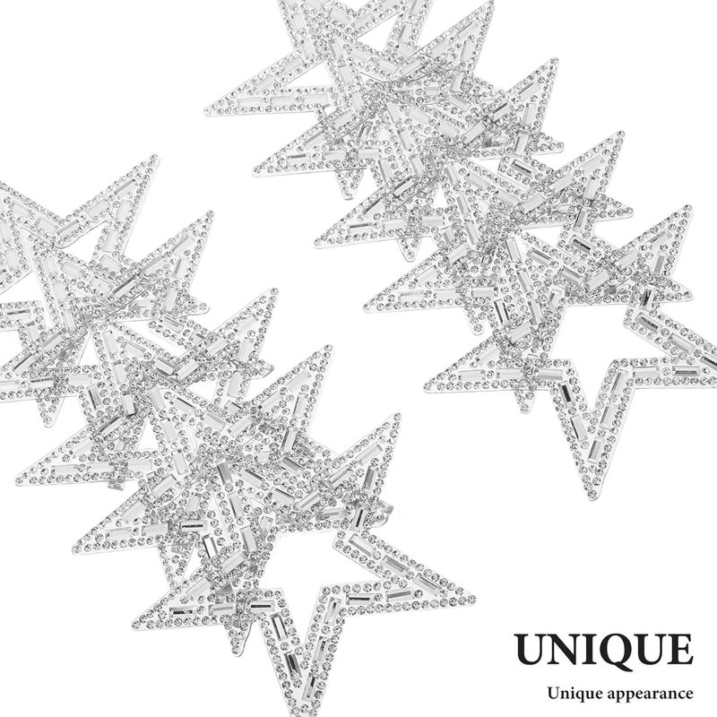 ibasenice 10pcs Star Iron On Patches - 8cm Rhinestone Adhesive Applique Stickers for Clothing Jeans Jackets Caps Dress Bag DIY Clothing Repair - Image 3
