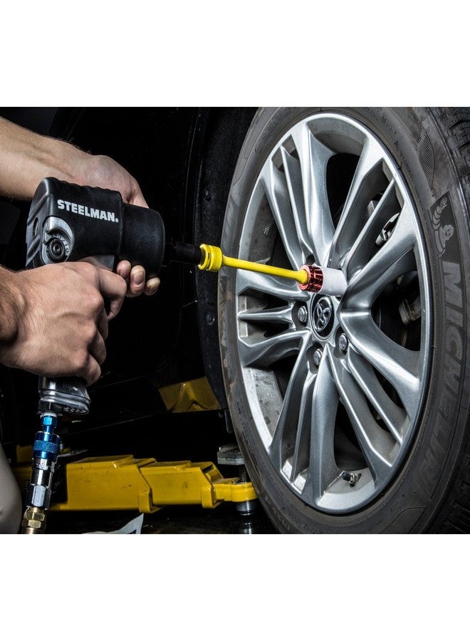 ستيلمان وصلة تمديد عزم الدوران 65 قدمًا رطلاً بمحرك 1/2 بوصة من ستيلمان لمفتاح الربط التأثيري، وصلة تمديد 8 بوصات، فولاذ مطلي بمسحوق مقاوم للتآكل، أصفر - Image 5