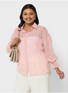 Ella Plus Button Down Sheer Shirt  - Image 1