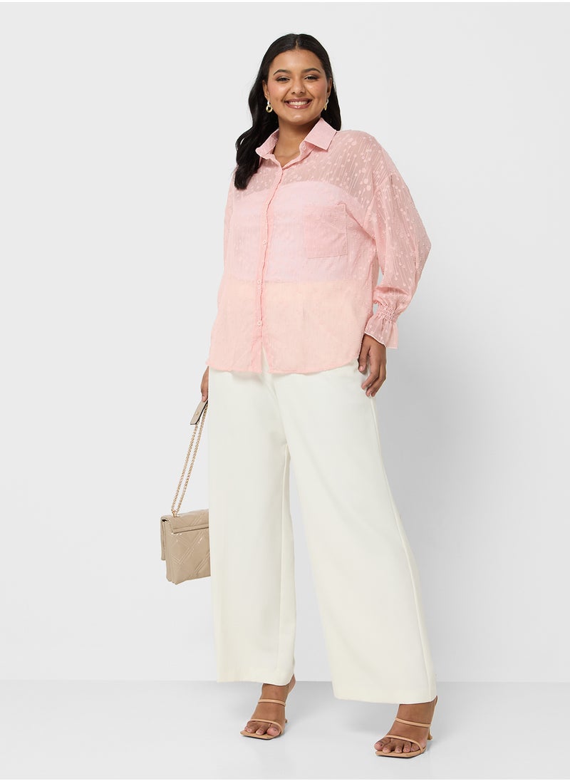 Ella Plus Button Down Sheer Shirt  - Image 4