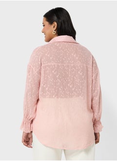 Ella Plus Button Down Sheer Shirt  - Image 2