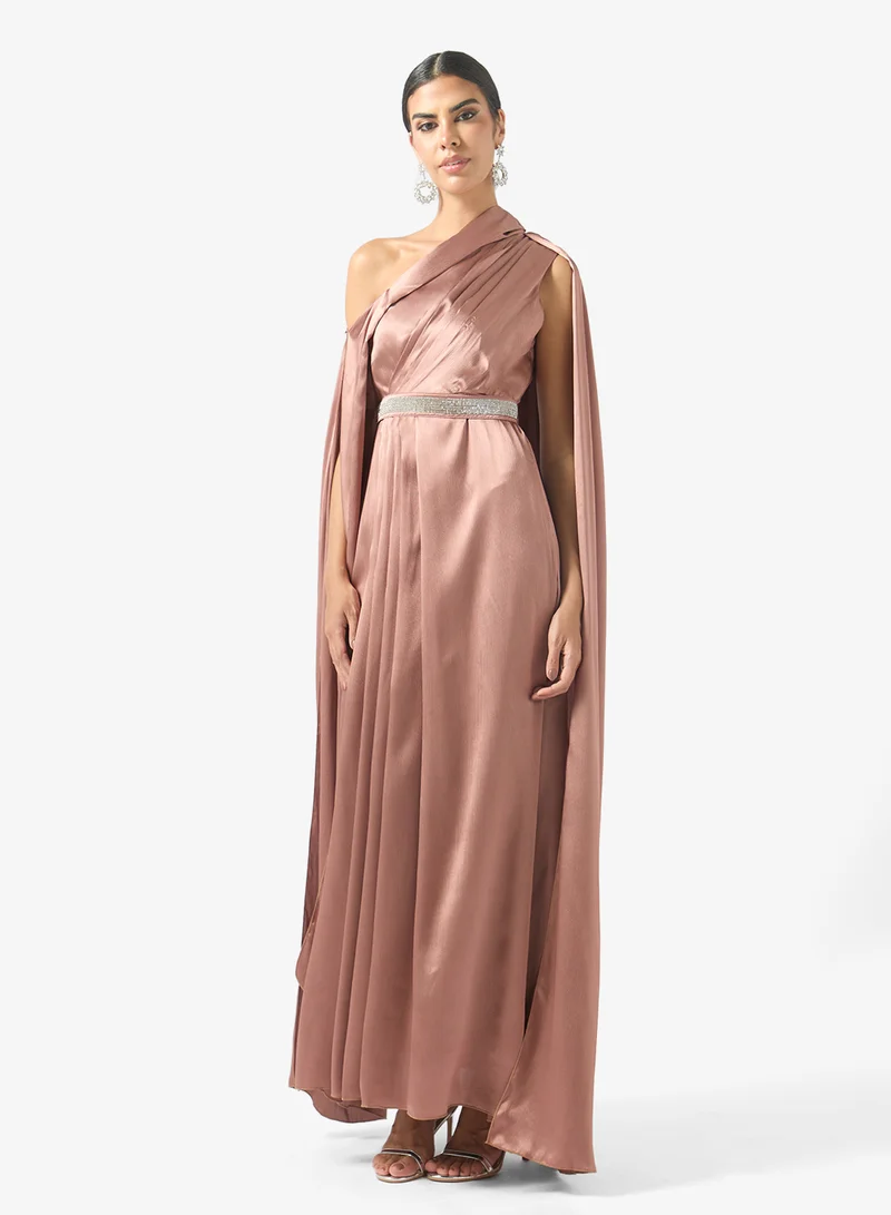 جولدن ابل Slit Sleeves With Belt Maxi Dress