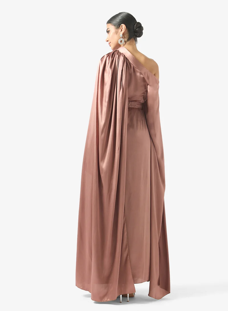 جولدن ابل Slit Sleeves With Belt Maxi Dress