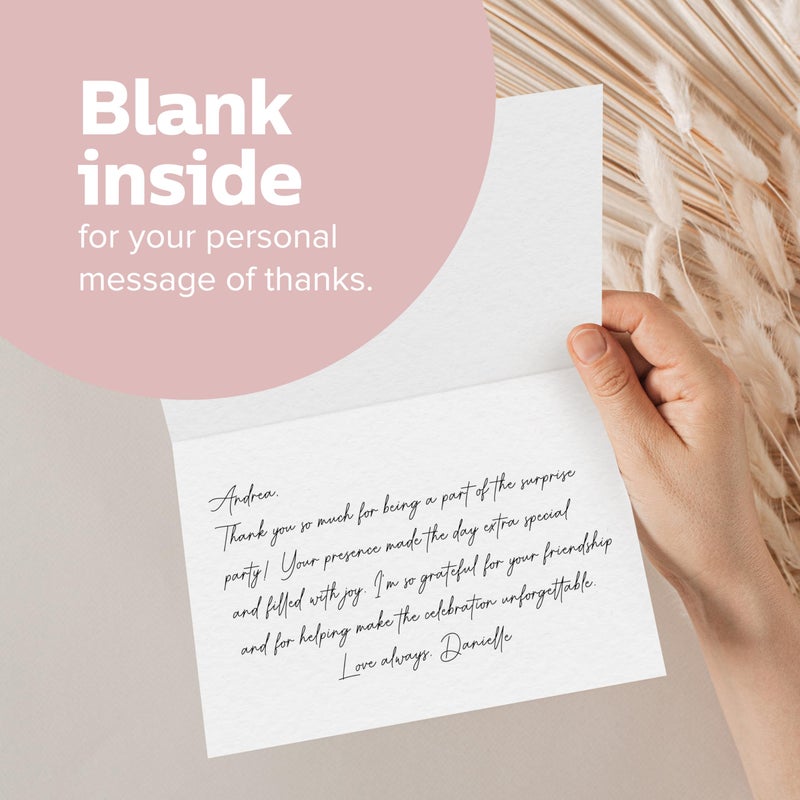 ThreeKin Collective ThreeKin Thank You Cards with Envelopes - 25-Pack Folded 3.5 x 5" Cards for Weddings, Business, Holidays, Graduations & More | All-Occasion Stationery | Heavyweight Matte Cardstock, Blank Inside - Image 2