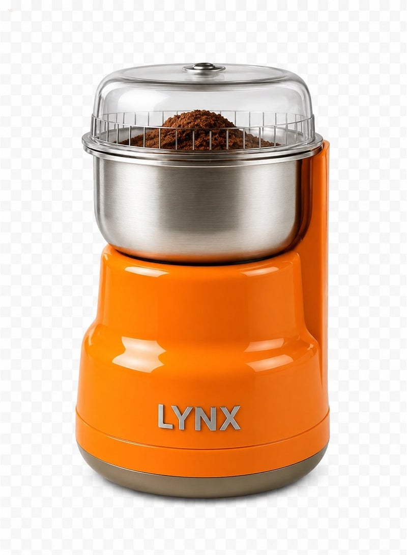 LYNX Electric Coffee & Spice Grinder | 100% Copper Motor, 50G Stainless Steel Bowl & Blades, Low Noise & Low Vibration | Coffee Beans, Cardamom, Nuts & Seeds | LY-CG-1201 - Image 1