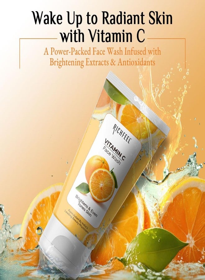 Richfeel Vitamin C Face Wash | 100gm | Antioxidant-Rich Cleanser for Radiant, Firm & Youthful Skin | Boosts Collagen & Fights Toxins | For All Skin Types (Pack of 2) - Image 3