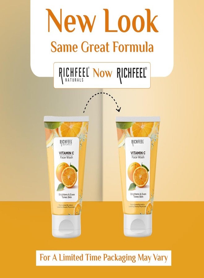 Richfeel Vitamin C Face Wash | 100gm | Antioxidant-Rich Cleanser for Radiant, Firm & Youthful Skin | Boosts Collagen & Fights Toxins | For All Skin Types (Pack of 2) - Image 2