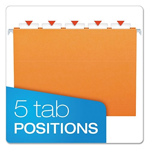Pendaflex Recycled Hanging Folders, Letter Size, Orange, 1/5 Cut, 25/BX (81607) - Image 3