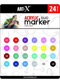 Hobi Market Art Hobby Market Art Acrylic Duo Marker Double Tip Water Based Acrylic Painting Marker Set 24 Colors  - Image 4