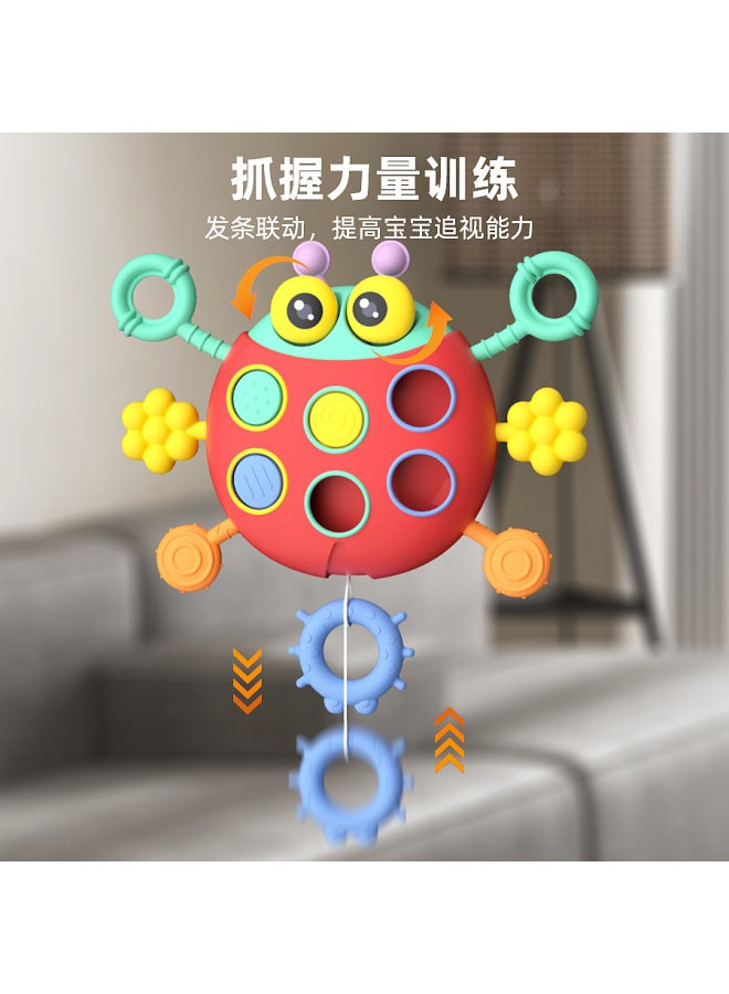 CJ Hot Baby Early Childhood Education Puzzle Soft Glue Soothing Cartoon Ladybug Lala Finger Grip Toy - Image 1